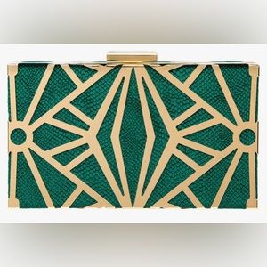 Cariedo Green And Gold Clutch Purse